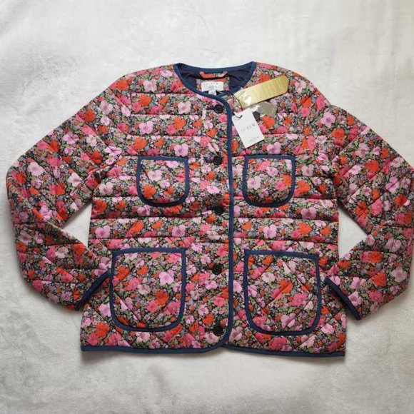 New women's S J Crew quilted lady jacket in Liberty Meadow Song floral - Picture 2 of 12